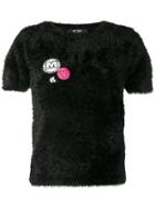 Twin-set Badge Detail Furry Top - Black