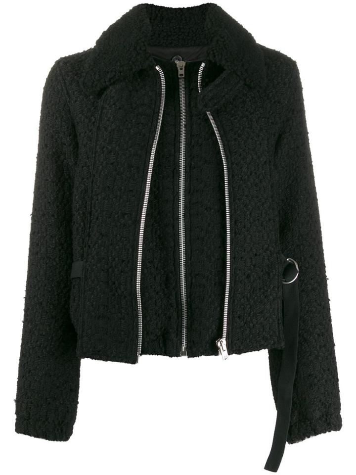 Helmut Lang Tweed Bomber Jacket - Black