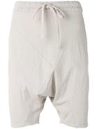 Thom Krom Drop-crotch Panel Shorts, Men's, Size: Large, Nude/neutrals, Cotton