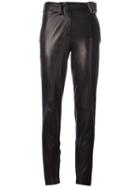 Yves Saint Laurent Vintage Lambskin Trousers, Women's, Size: 38, Black