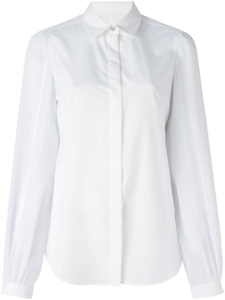 Mm6 Maison Margiela Concealed Fastening Shirt, Women's, Size: 42, White, Polyester