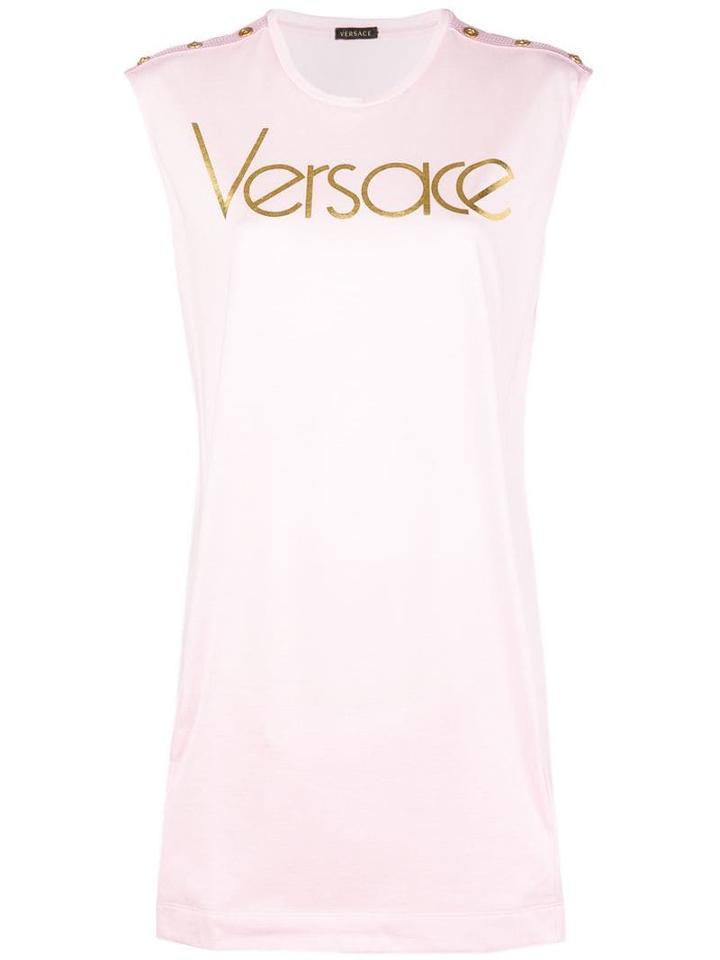 Versace Printed Logo Tank Top - Pink