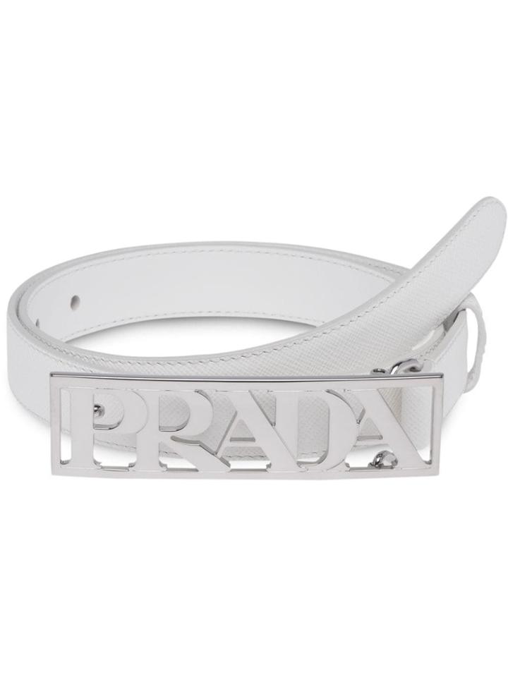 Prada Saffiano Leather Belt - White