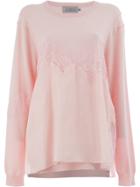 Preen By Thornton Bregazzi Caia Lace-trimmed Jumper - Pink & Purple
