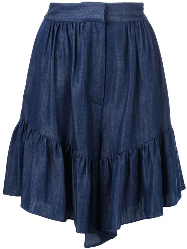 Tibi Draped Shorts - Blue
