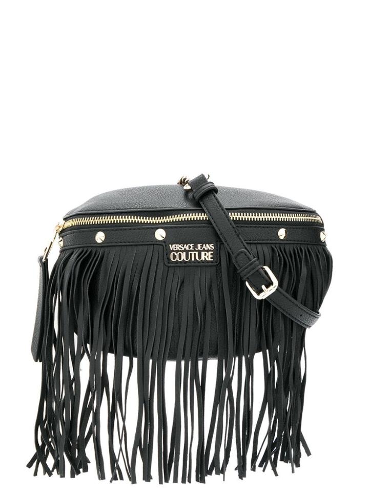 Versace Jeans Couture Fringe Detail Belt Bag - Black
