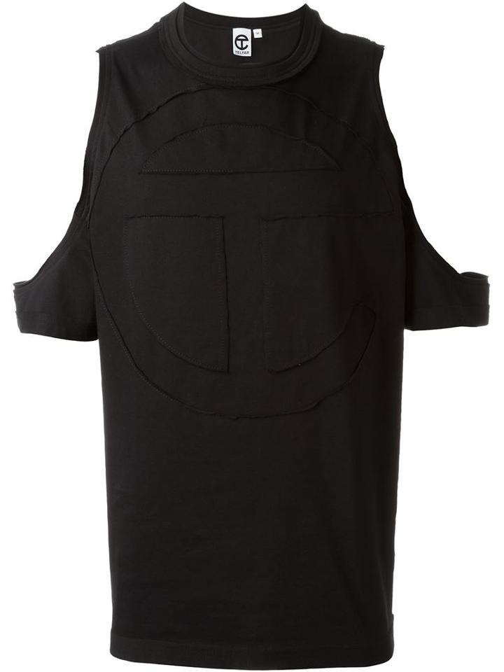 Telfar Cut-out Shoulder T-shirt, Adult Unisex, Size: M, Black, Cotton
