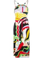 Emilio Pucci La Villa Print Embellished Belted Midi Dress - Black