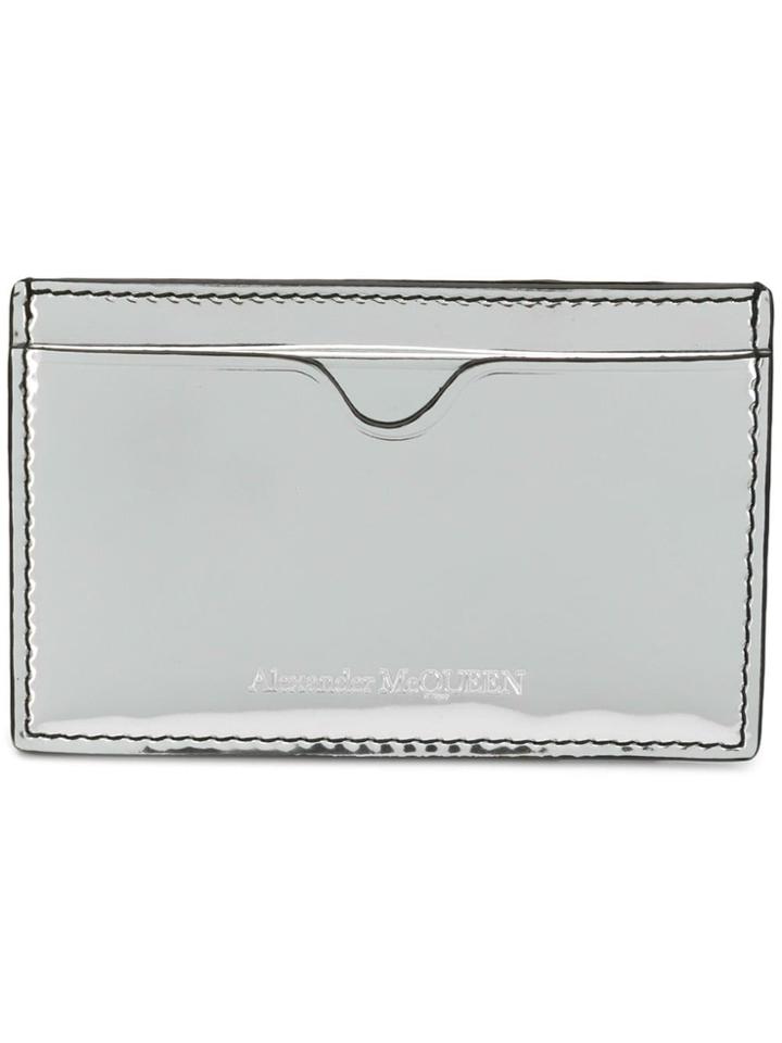 Alexander Mcqueen Metallic Leather Wallet - Silver