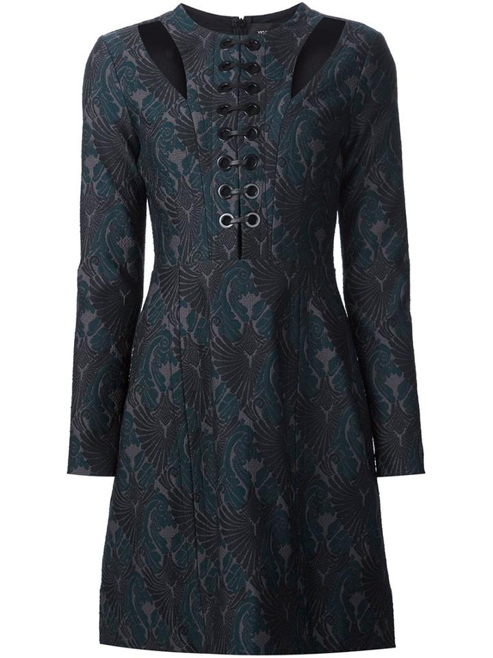 Yigal Azrouel 'jaquard Lace Up' Dress