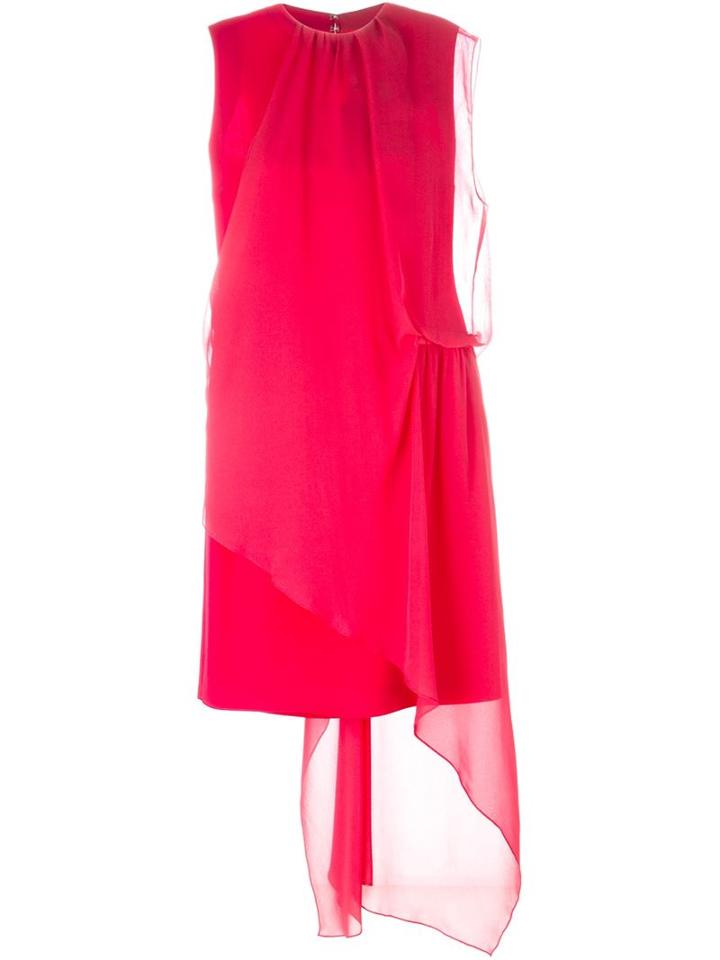 Maison Margiela Draped Asymmetric Dress, Women's, Size: 42, Pink/purple, Acetate/polyamide/silk