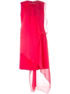 Maison Margiela Draped Asymmetric Dress, Women's, Size: 42, Pink/purple, Acetate/polyamide/silk
