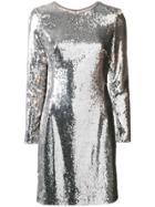 Paule Ka Sequined Shift Mini Dress - Metallic
