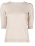Agnona Half Sleeve Sweater - Neutrals