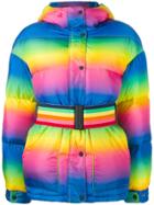Perfect Moment Oversized Rainbow Puffer Jacket - Blue