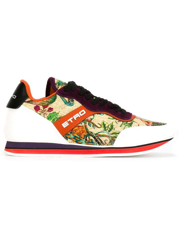 Etro Floral Print Panelled Sneakers