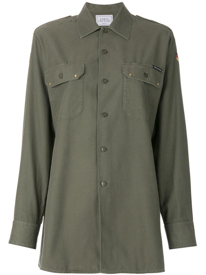 Forte Couture Embroidered Back Shirt - Green
