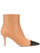 Gianvito Rossi Two Tone Pointed Ankle Boots - Brown