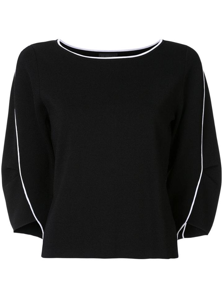 Anteprima Contrast Piping Top - Black