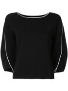 Anteprima Contrast Piping Top - Black