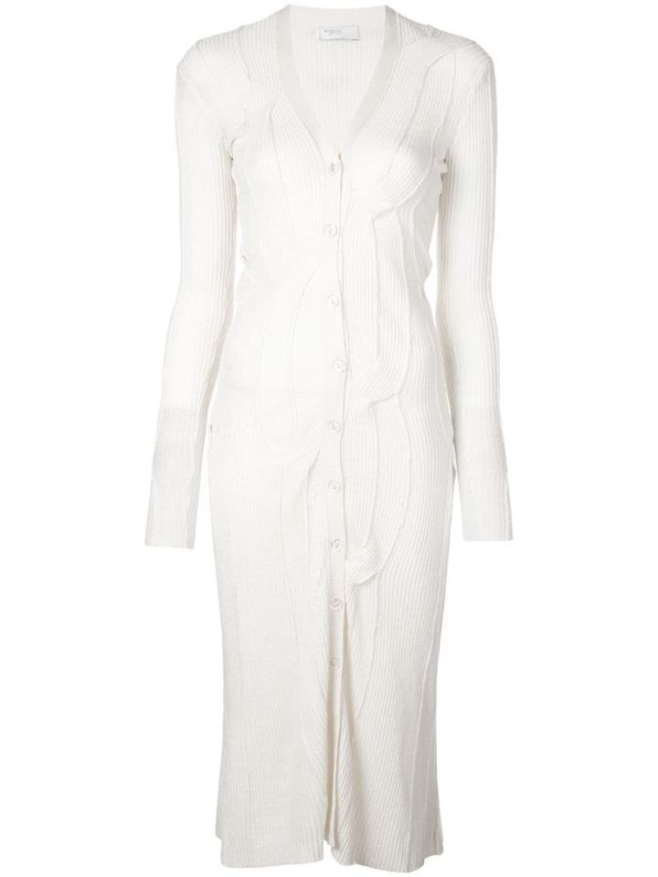 Rosetta Getty Reversed Cable Strip Cardigan - White