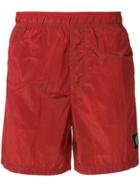 Stone Island Elasticated Waist Swim Shorts - Red