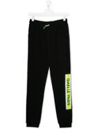 Gaelle Paris Kids Logo Stripe Sweatpants - Black