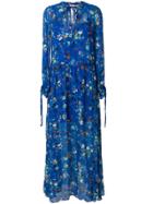 Twin-set Floral Long Flared Dress - Blue
