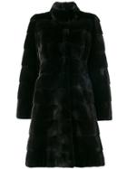 Liska Fur Mid-length Coat - Black