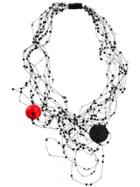 Maria Calderara Beaded Web Necklace - Black