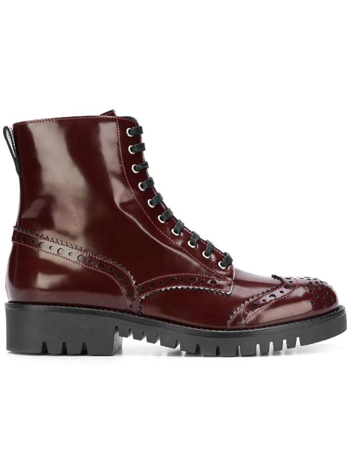 Mcq Alexander Mcqueen Bess Derby Boot Burgundy - Red