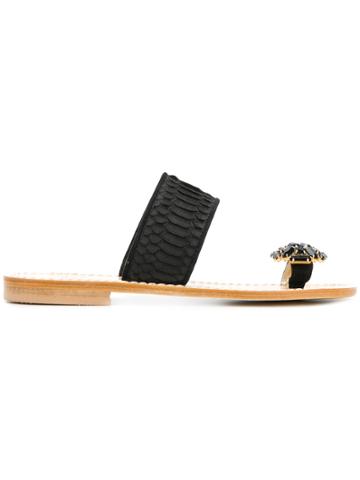 Emanuela Caruso Embellished Sandals - Black