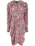 Isabel Marant Floral Print Asymmetric Dress - Pink