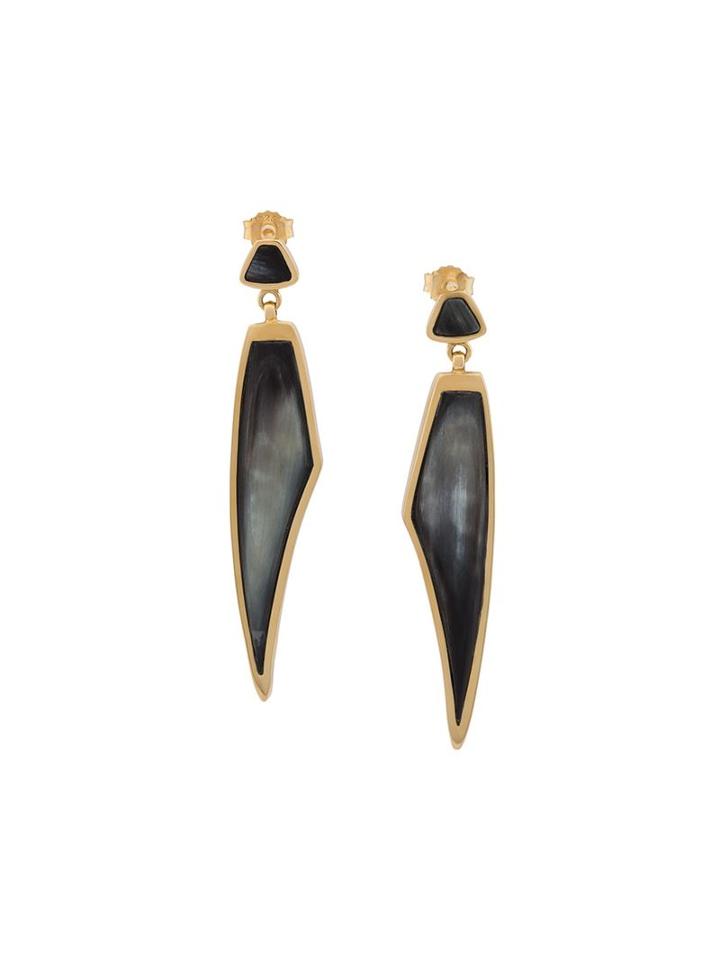 Maiyet Himalayan Headdress Earrings, Women's, Black, 12kt Rose Gold
