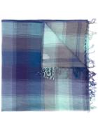 Paul Smith - Check Print Scarf - Men - Cotton - One Size, Blue, Cotton