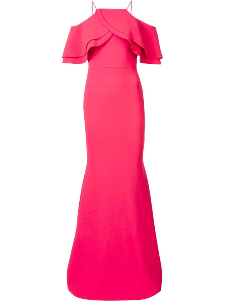 Christian Siriano Layered Shoulder Dress - Pink & Purple