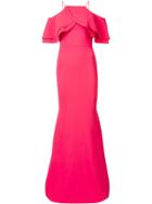 Christian Siriano Layered Shoulder Dress - Pink & Purple