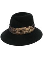 Maison Michel Rose Fedora Hat - Black