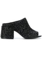 Mm6 Maison Margiela Beaded Mid-heel Mules - Black