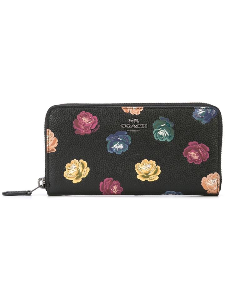 Coach Rainbow Rose-print Accordion Wallet - Black