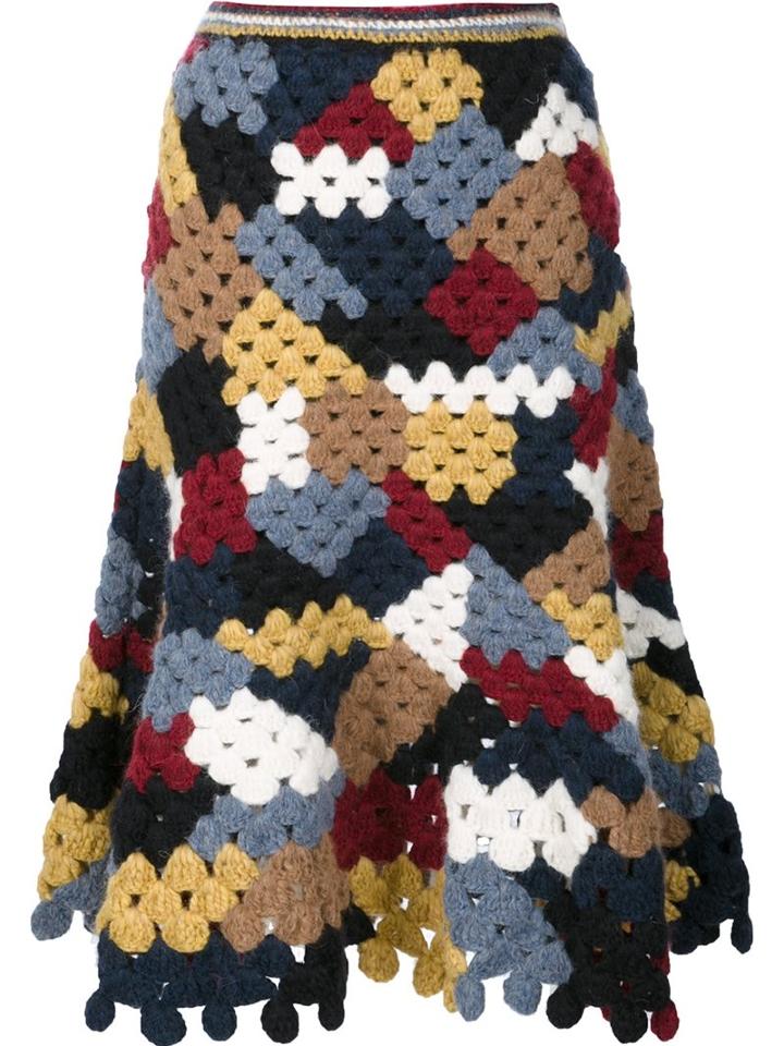 Rosetta Getty Hand Crocheted Skirt