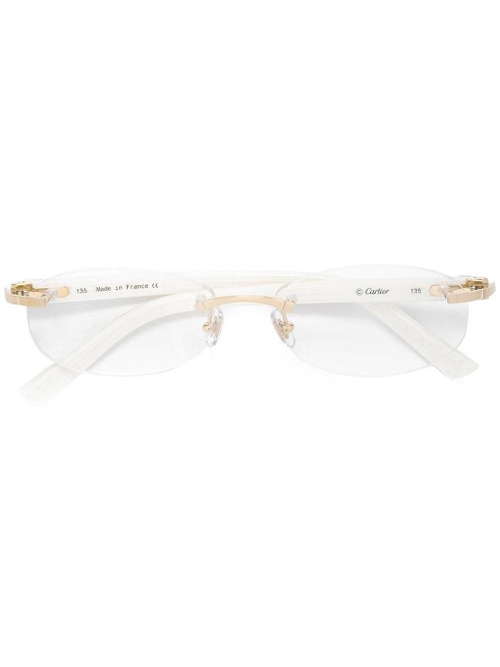 Cartier 'décor C' Optical Glasses - White
