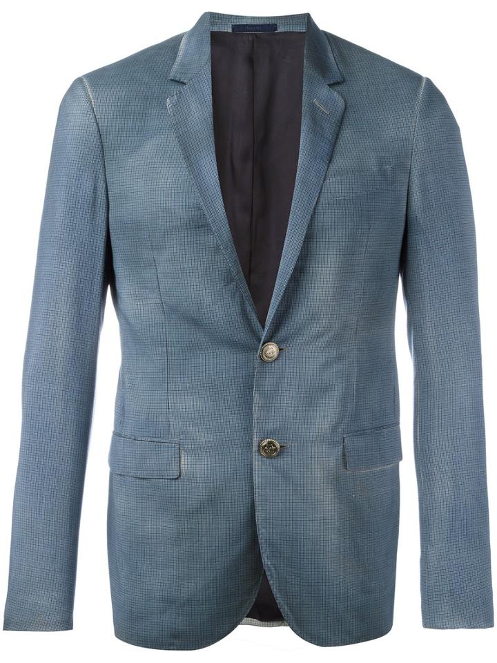 Lanvin Faded Blazer, Men's, Size: 46, Blue, Cupro/wool