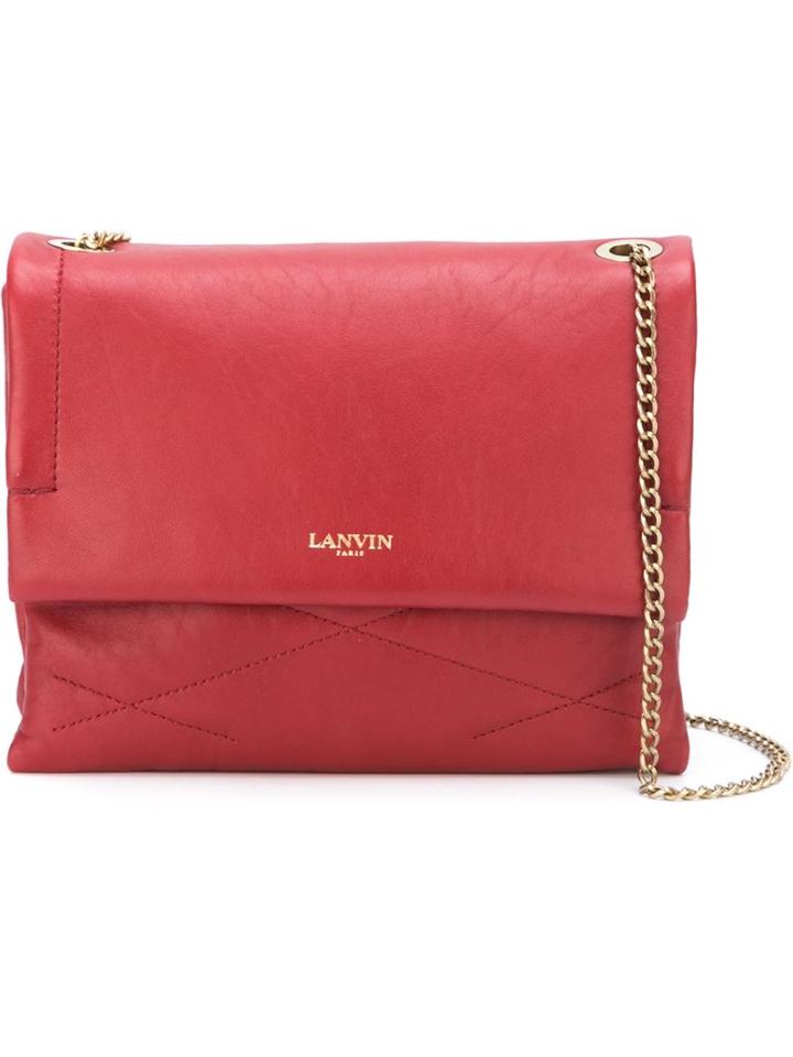 Lanvin 'sugar' Shoulder Bag, Women's, Red, Lamb Skin