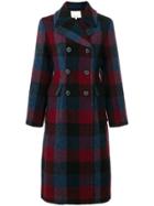 3.1 Phillip Lim Checked Double Breasted Coat - Blue