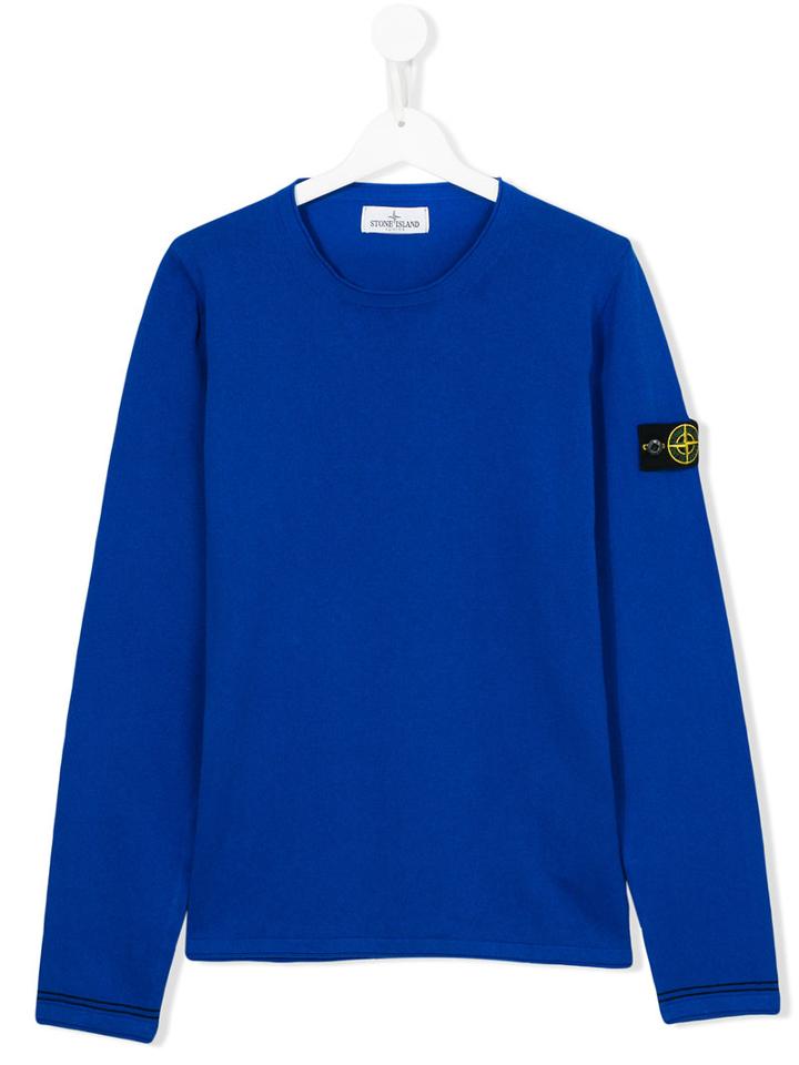 Stone Island Kids Knitted Top, Boy's, Size: 8 Yrs, Blue