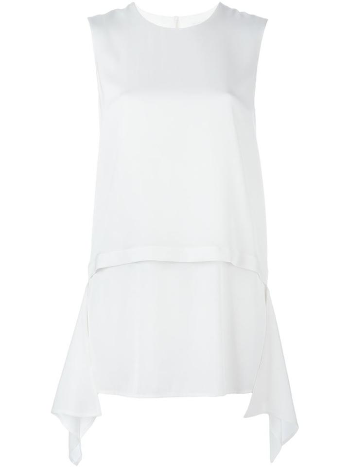 Dkny Layered Tank Top, Women's, Size: Small, White, Silk/spandex/elastane