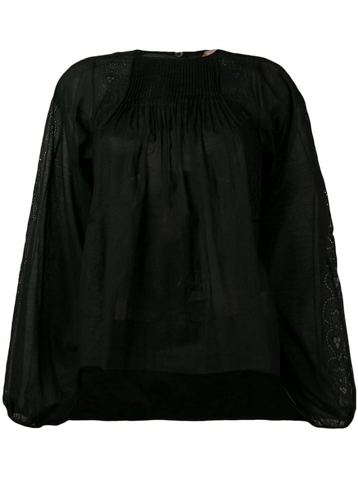 Nº21 Embroidered Design Blouse - Black