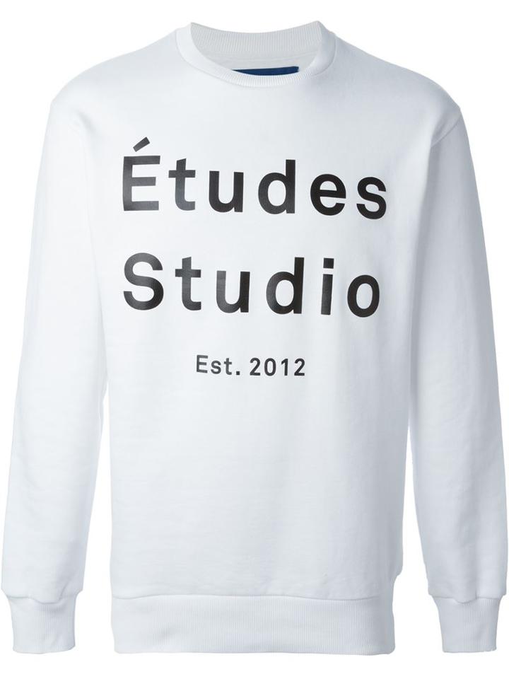 Études Studio Logo Print Sweatshirt, Men's, Size: M, White, Cotton