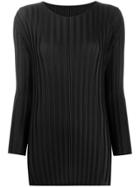 Pleats Please Issey Miyake Plissé Satin Top - Black